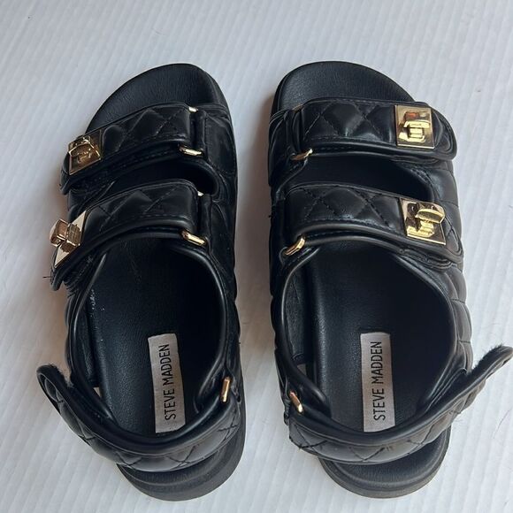Steve Madden Mona Quilted Sandal in Black size 7 - Picture 7 of 13